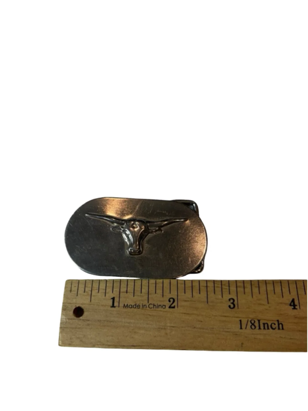 Vintage Silver Tone Longhorn Steer Head Western Belt Buckle Cowboy Rodeo
